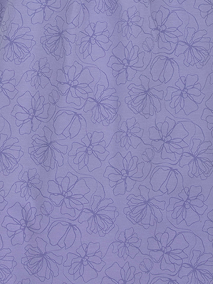 Nachthemd Kurzarm - Blüten Floral Kellerfalte