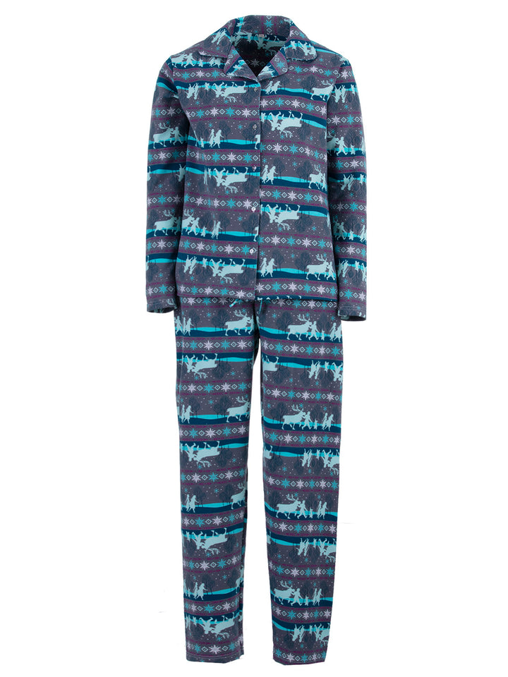 Pyjama Set Thermo - Wald Kragen Knopfleiste