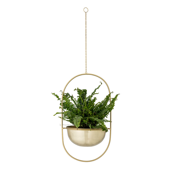 Hanging flower pot in gold colour