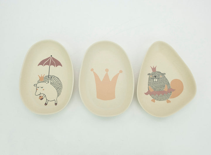 Bamboo Melamine Plates Princes - Set of 3