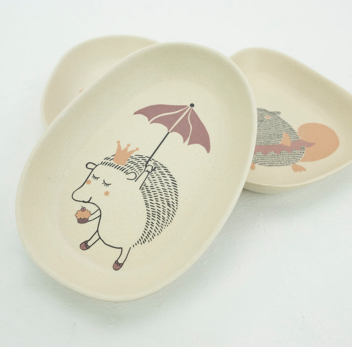 Bamboo Melamine Plates Princes - Set of 3