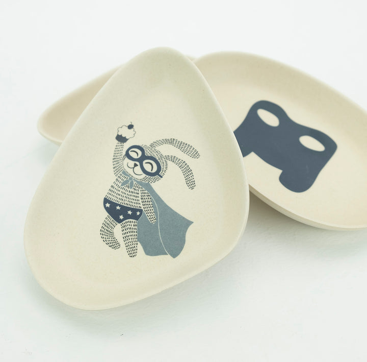 Bamboo Melamine Plates Superhero Set of 3