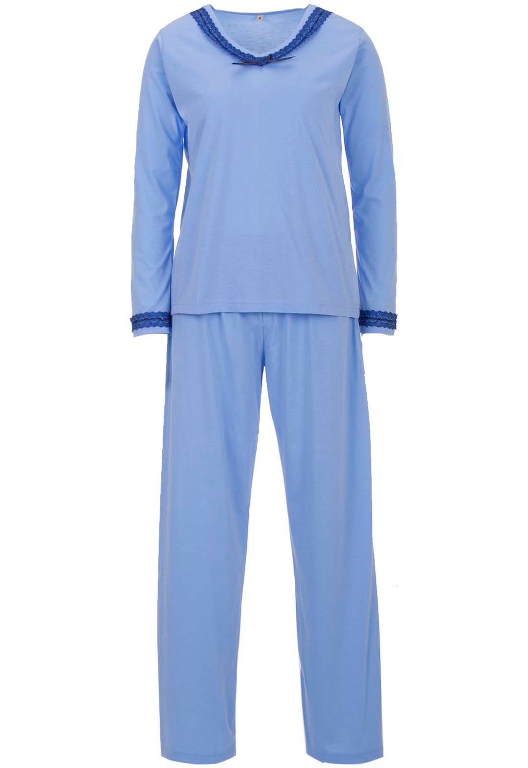 Pyjama Set Langarm - Spitze Uni