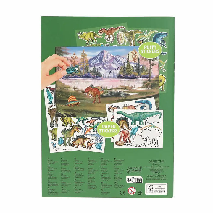 DINO World Sticker Book with Puffy Stickers