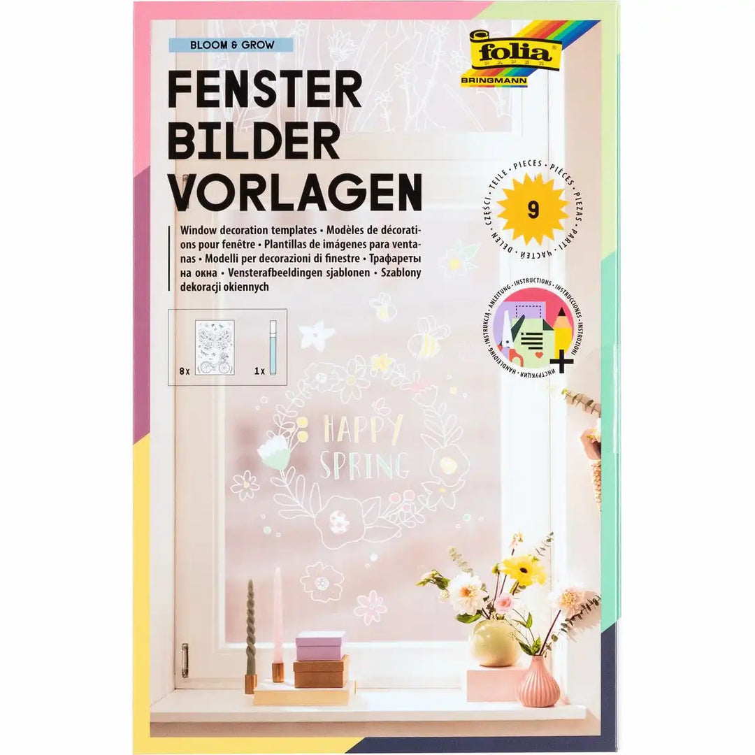 Fensterbilder Vorlagen Bloom &amp; Grow 9 Teile