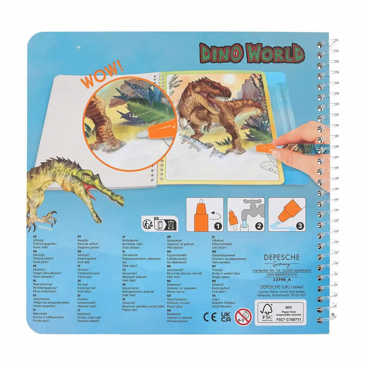 DINO World Aqua Magic Book – Colouring Book with Water Pen
