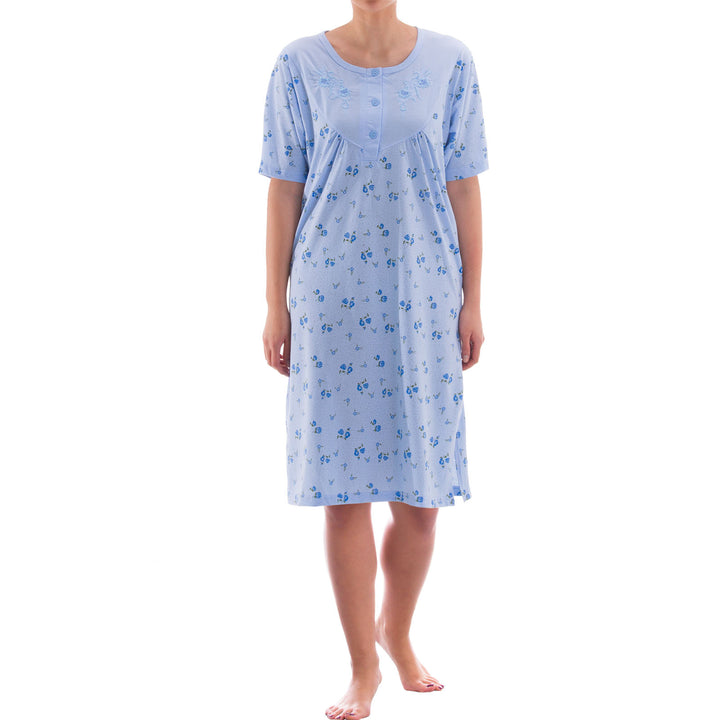 Nightgown short sleeves - Rose buttons