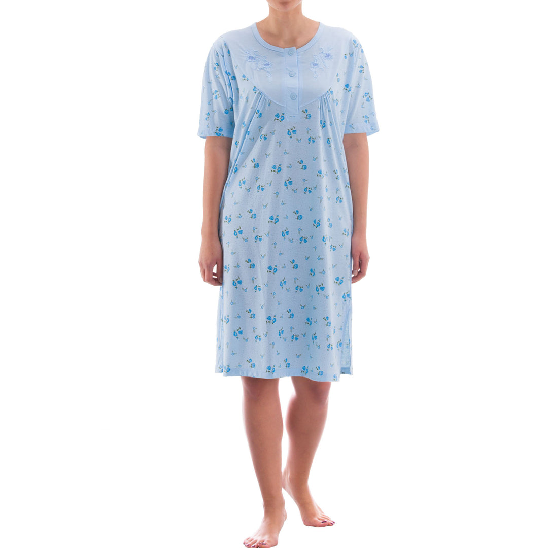 Nightgown short sleeves - Rose buttons