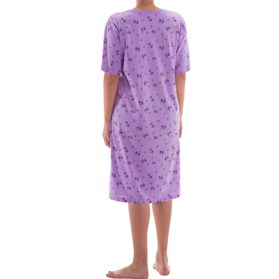 Nightgown short sleeves - Rose buttons