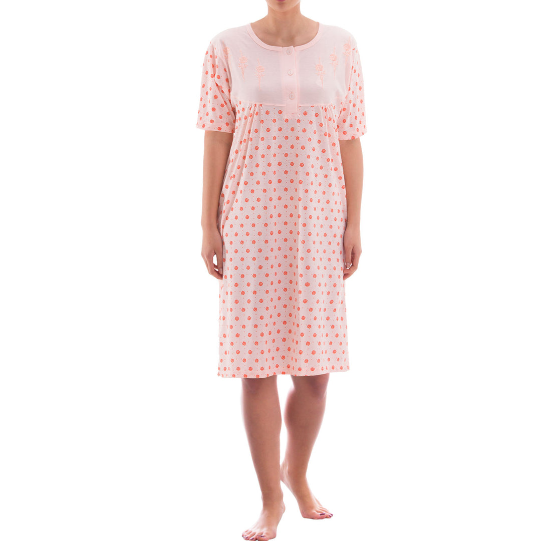 Nightgown short sleeve - rose print