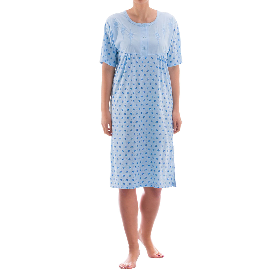 Nightgown short sleeve - rose print