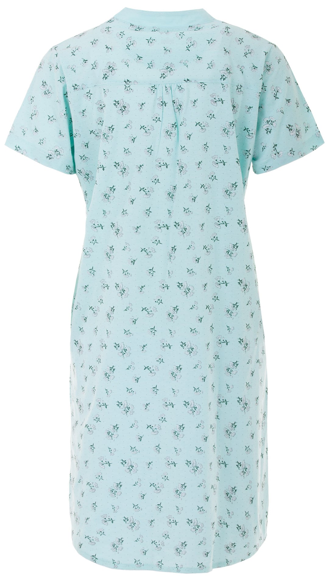 Short-sleeved nightgown - continuous button placket