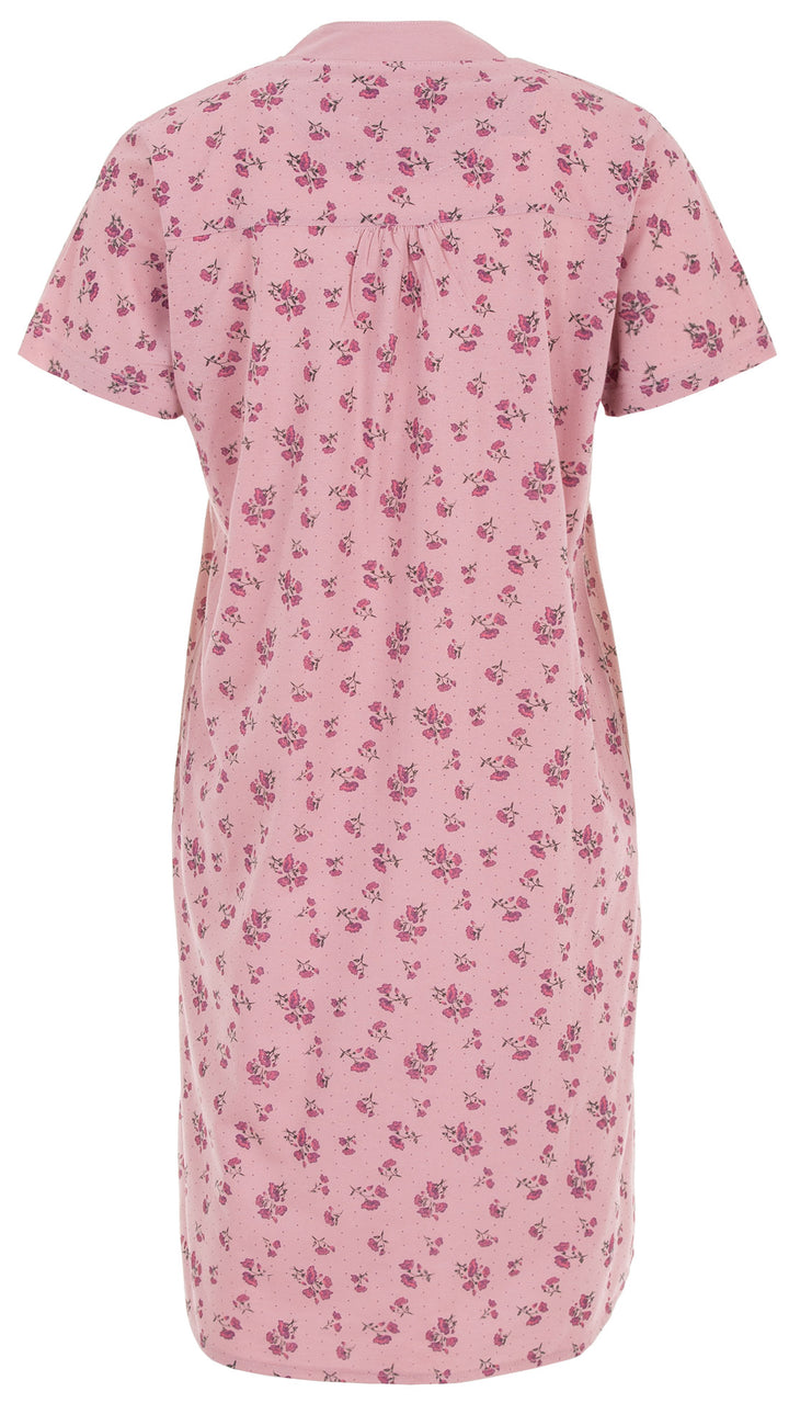 Short-sleeved nightgown - continuous button placket