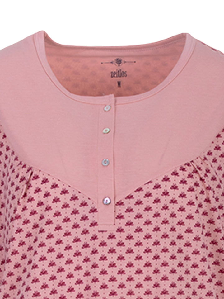 Nightgown short-sleeved - flower allover