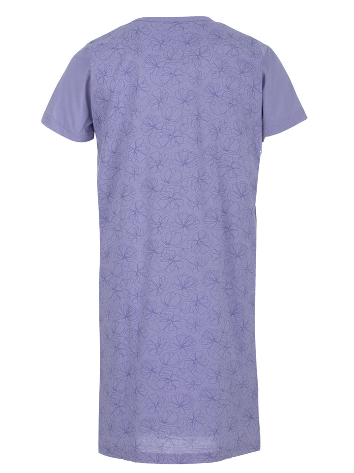Nightgown short-sleeved - Blossoms Floral box pleat