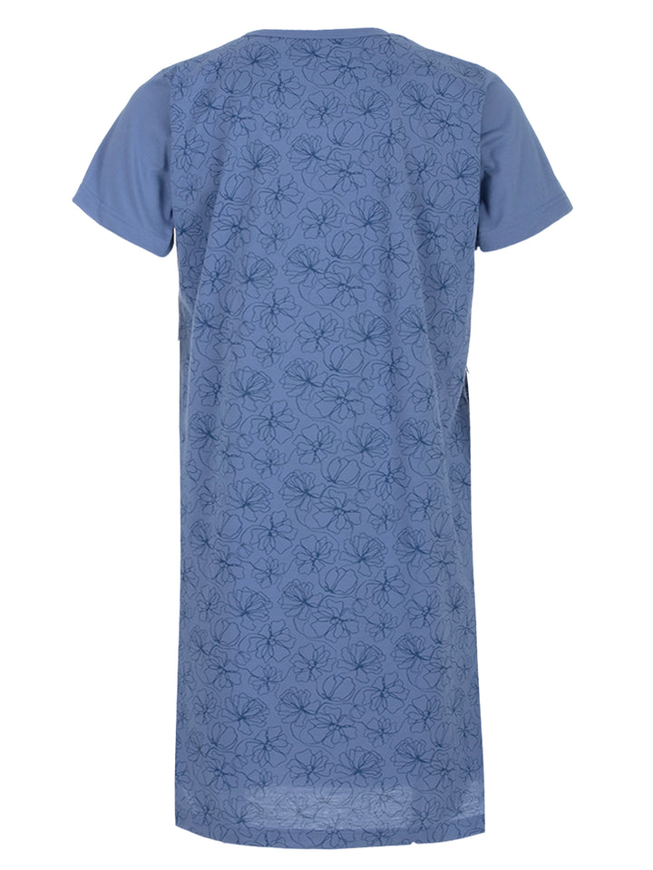 Nightgown short-sleeved - Blossoms Floral box pleat