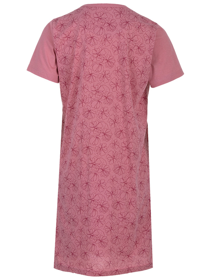 Nightgown short-sleeved - Blossoms Floral box pleat