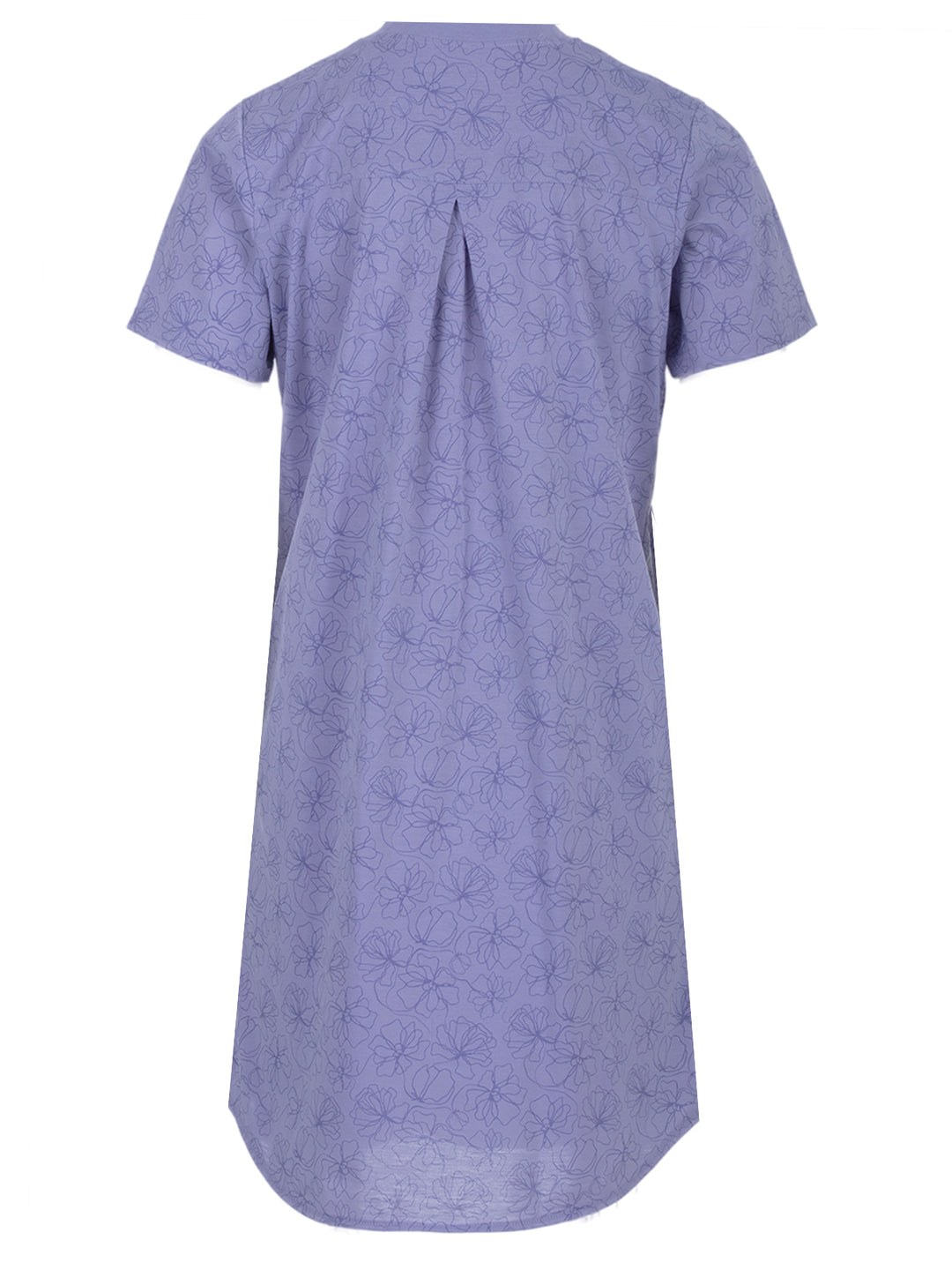 Nightgown Short Sleeve - Blossoms Collar Floral