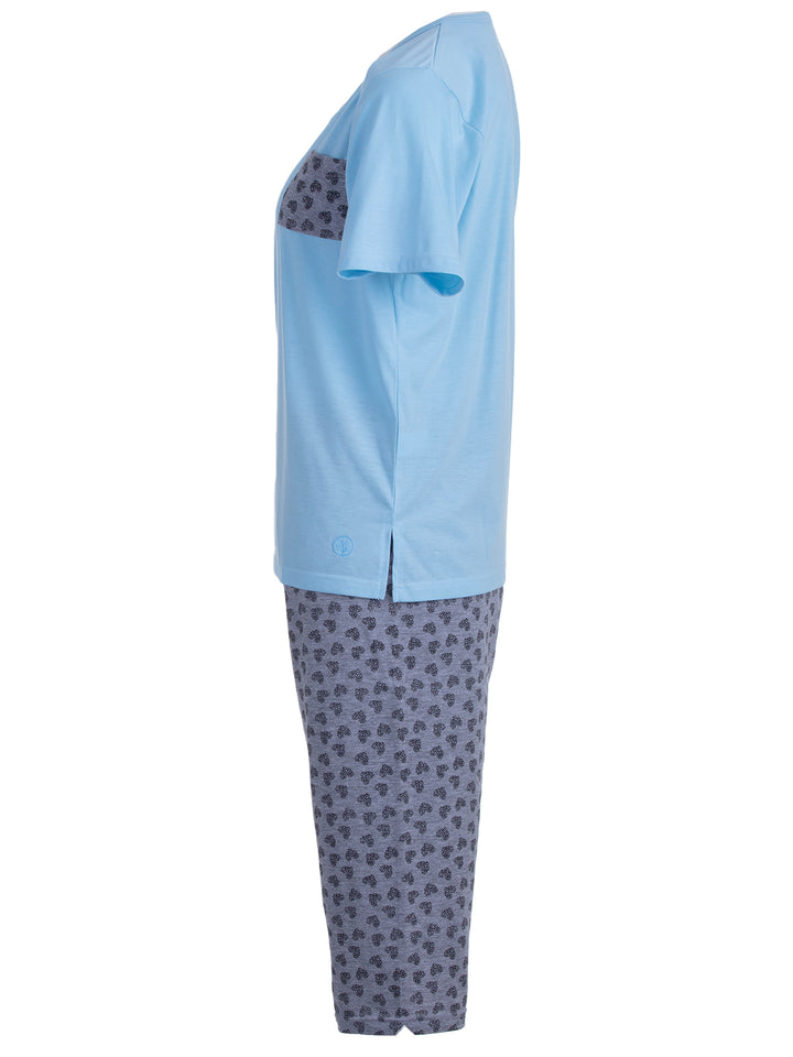 Pyjama Set Capri - Rose Herz Brusttasche