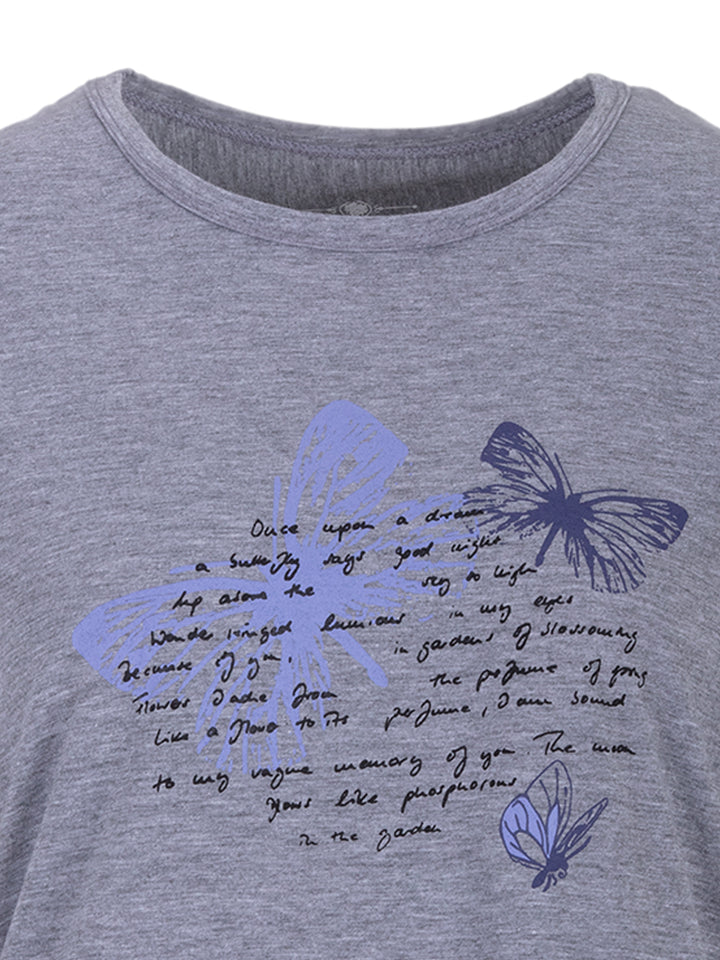 Nightgown short-sleeved - flower tendrils