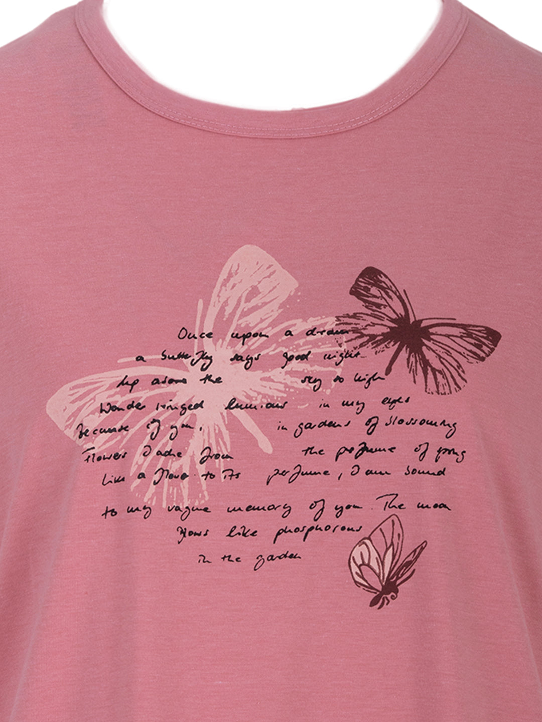 Nightgown short-sleeved - flower tendrils