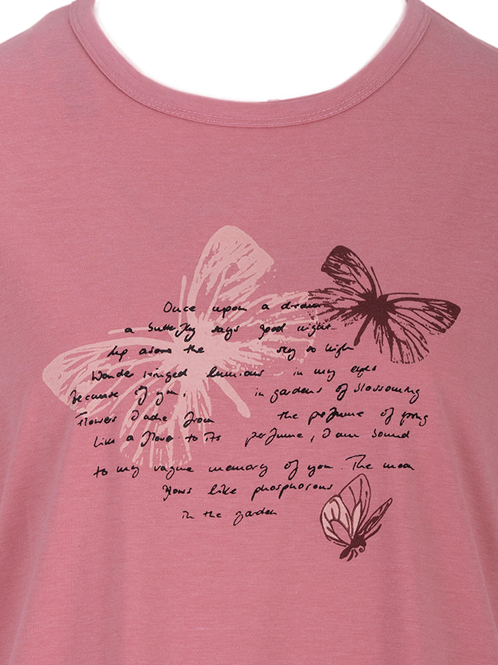 Nightgown short-sleeved - flower tendrils