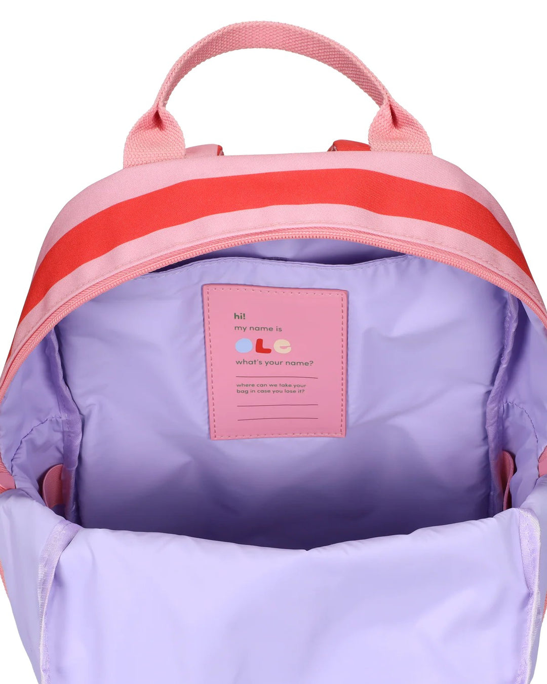 Rucksack Mittel- Streifen Mohnrot Litschi