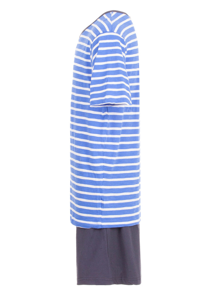 Pyjama Set Shorty - Gestreift mit Knopf