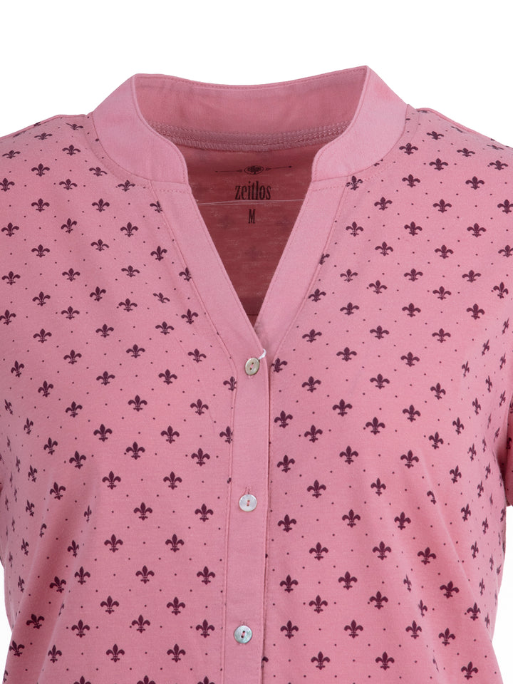 Nightgown short sleeves - lily collar
