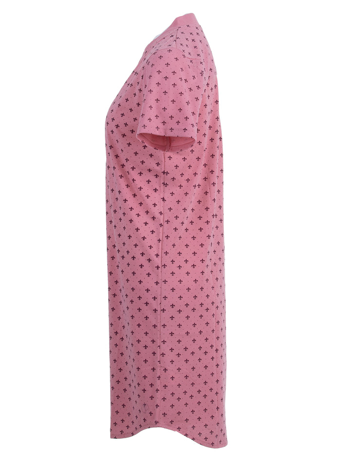 Nightgown short sleeves - lily collar