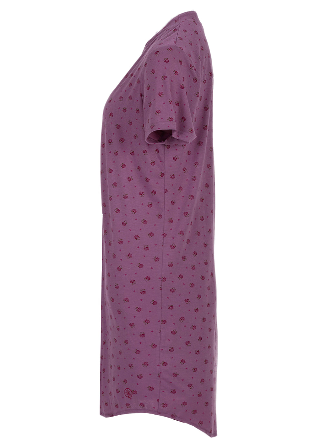 Nightgown short-sleeved - flowers button placket