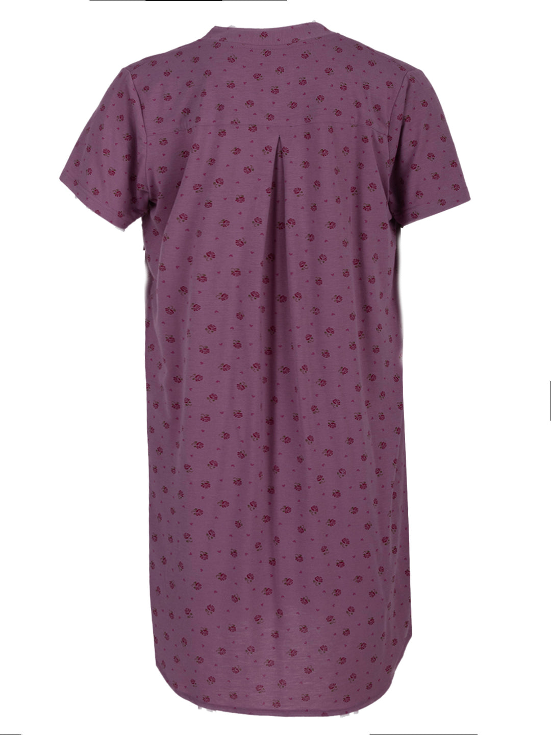 Nightgown short-sleeved - flowers button placket