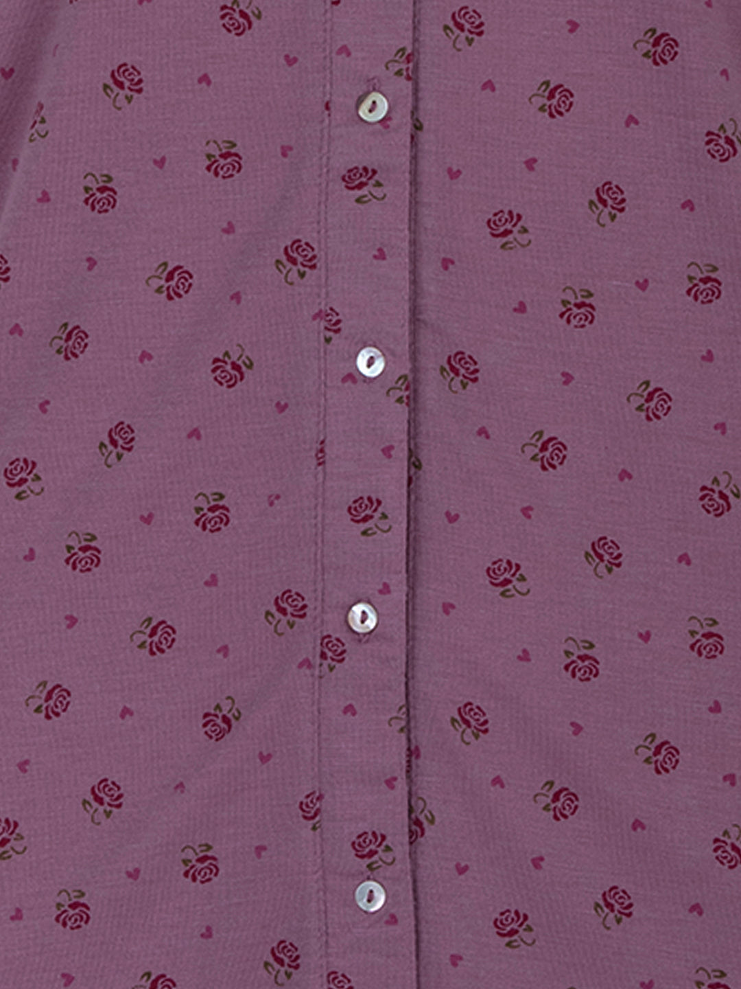 Nightgown short-sleeved - flowers button placket