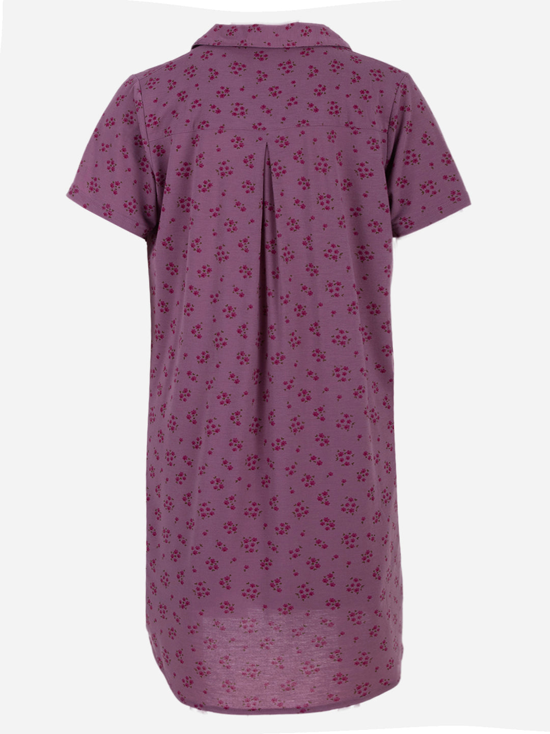 Short-sleeved nightgown - floral collar