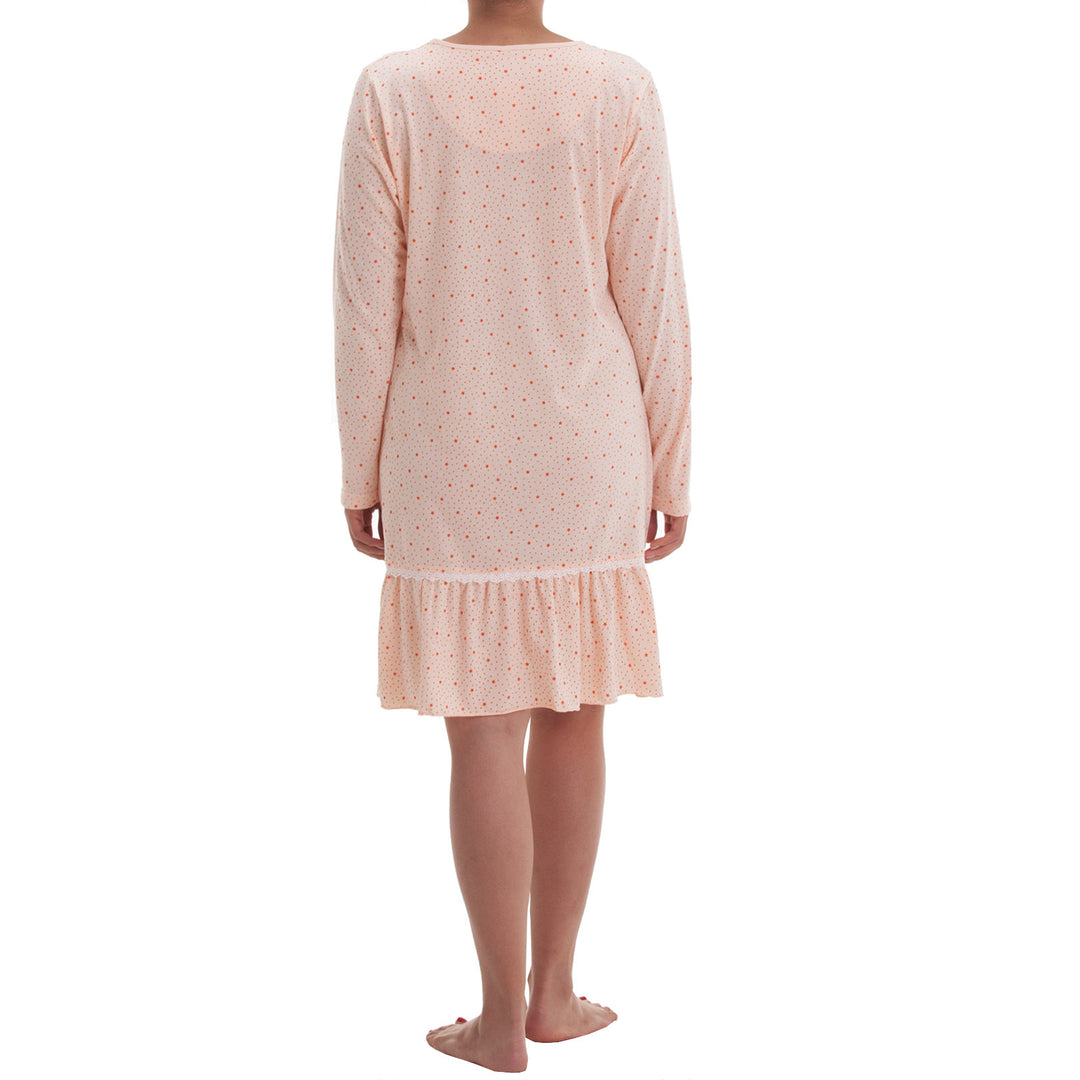 Long sleeve nightgown - lace ruffle skirt