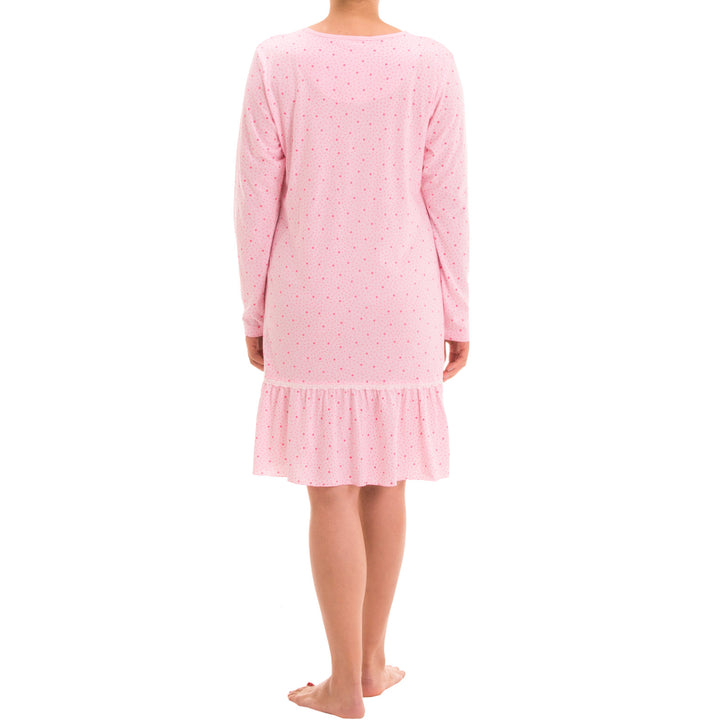 Long sleeve nightgown - lace ruffle skirt