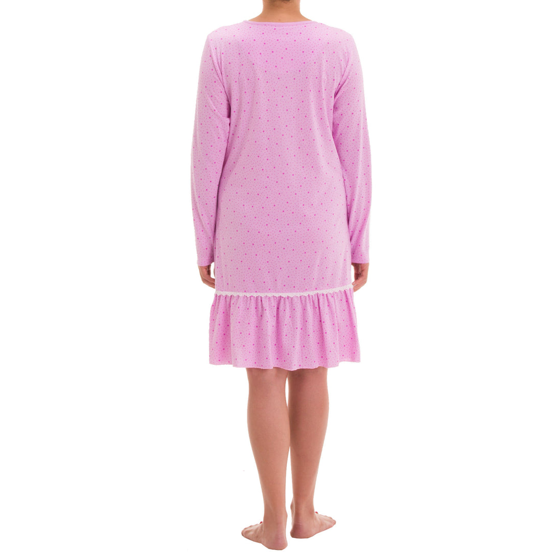 Long sleeve nightgown - lace ruffle skirt