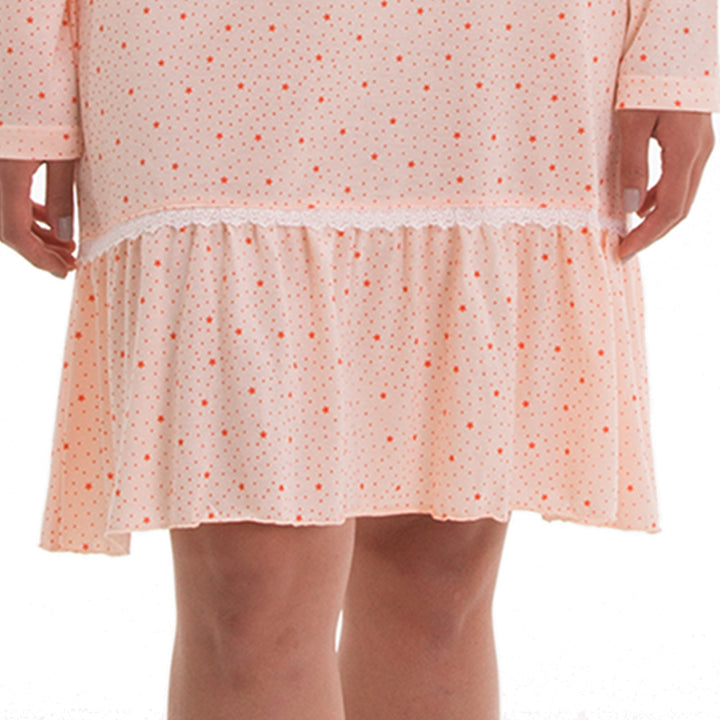 Nachthemd Langarm - Spitze Rüschenrock