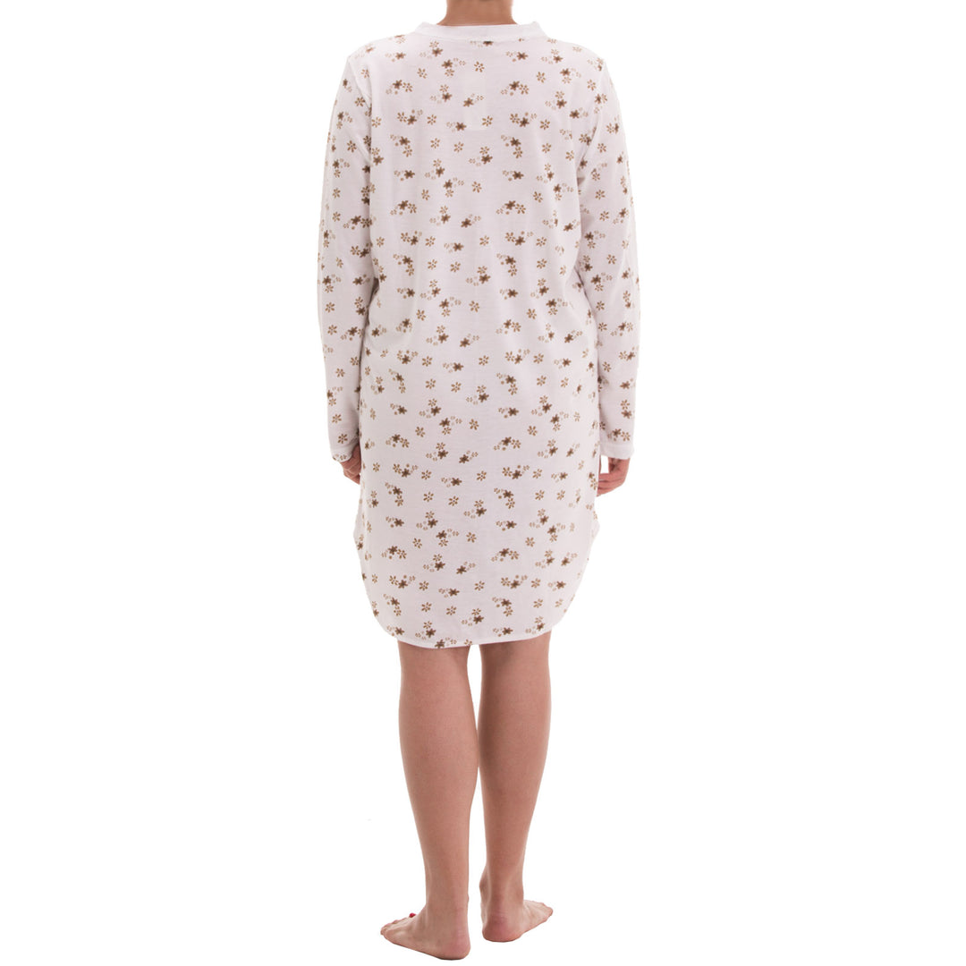 Long-sleeved nightgown - lace flowers