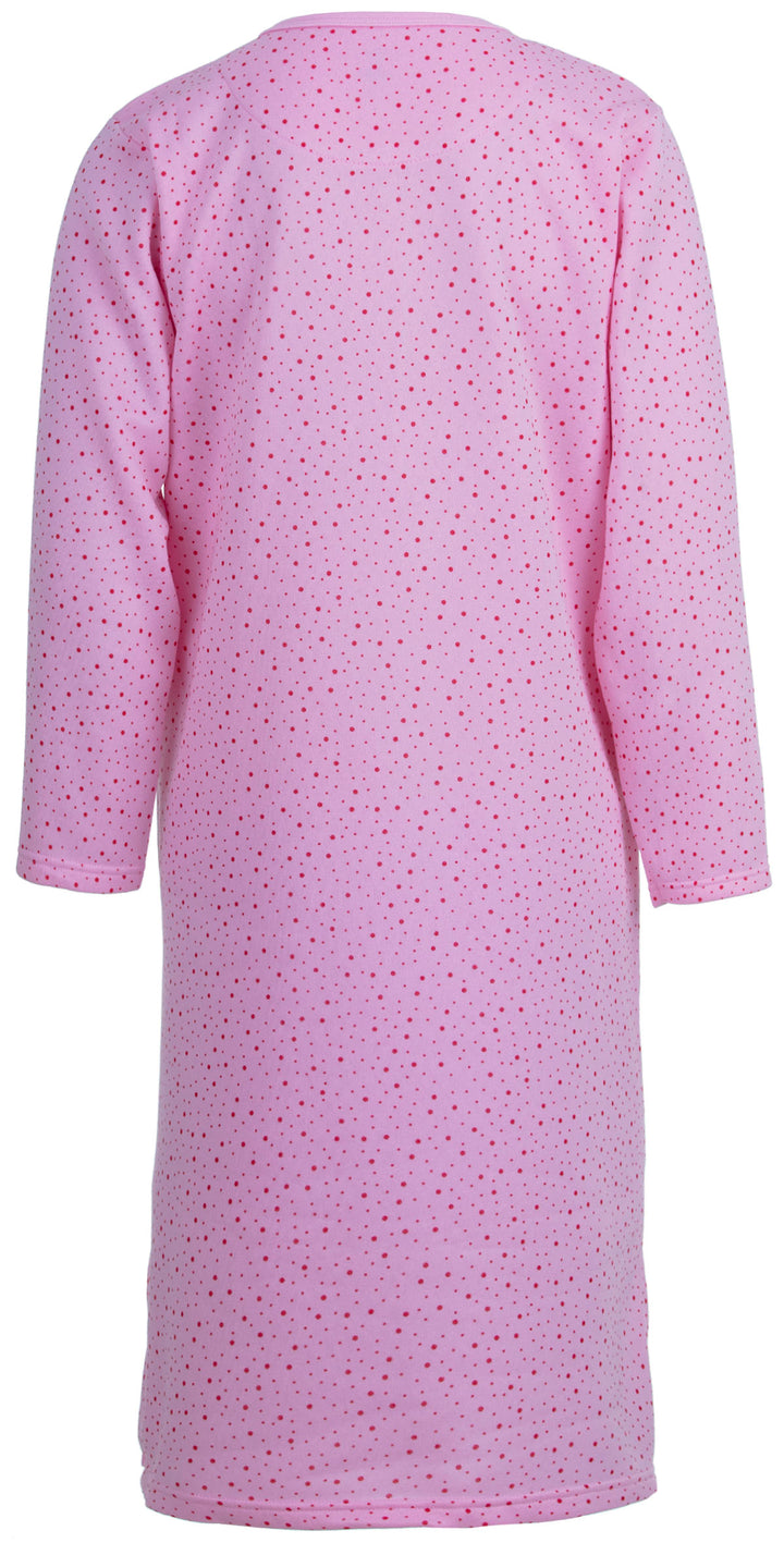 Thermal nightgown - mix of dots with embroidery