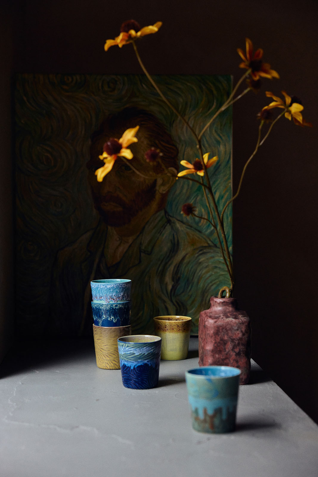 70s ceramics: Van Gogh Kaffeetasse starry night