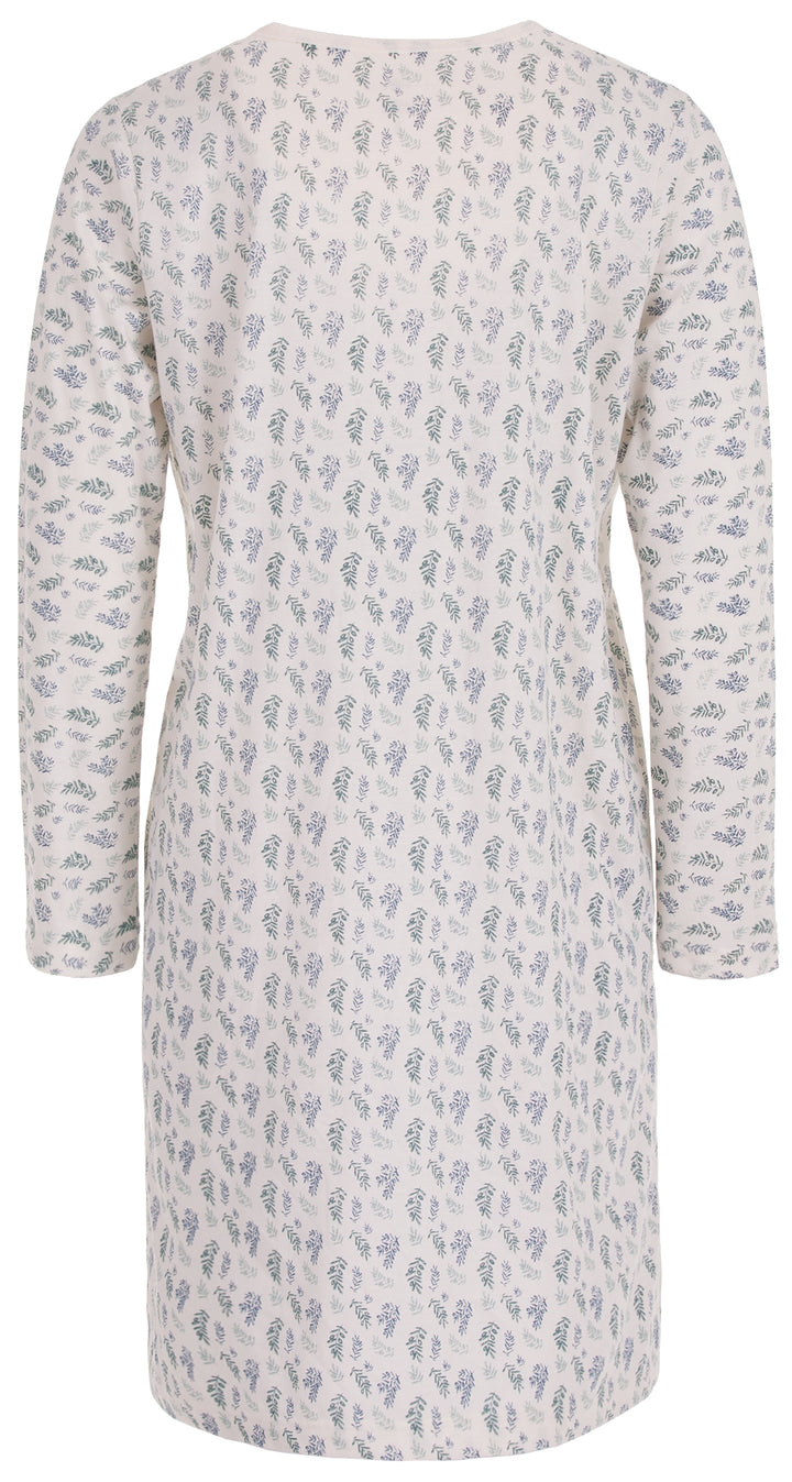 Long-sleeved nightgown - large floral print