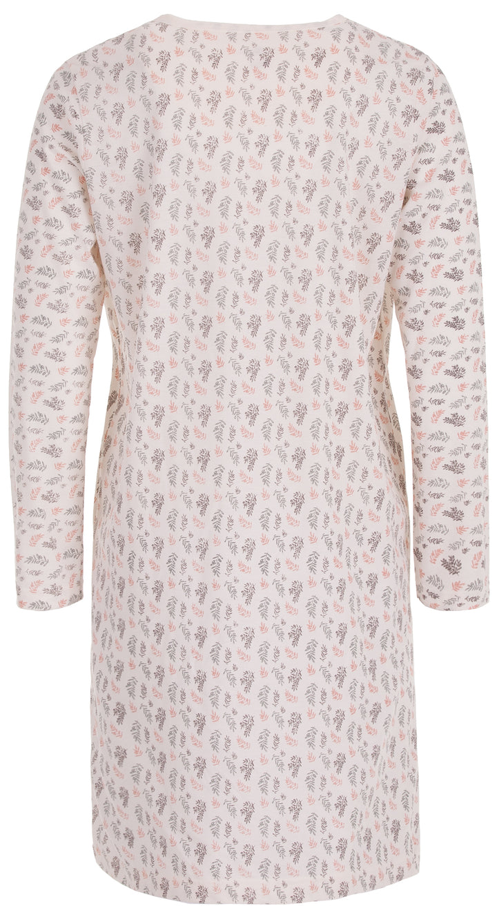 Long-sleeved nightgown - large floral print