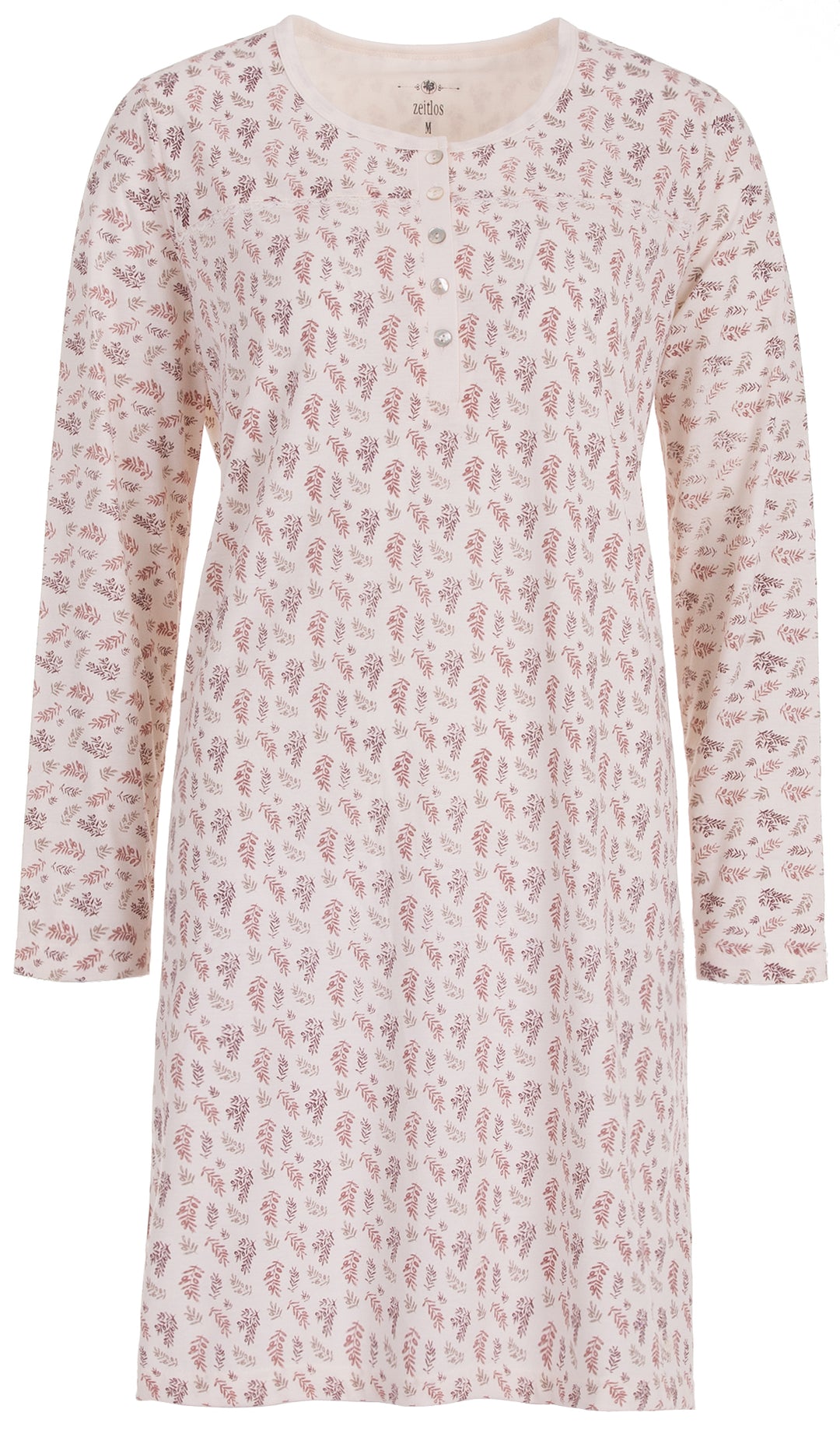 Long-sleeved nightgown - large floral print