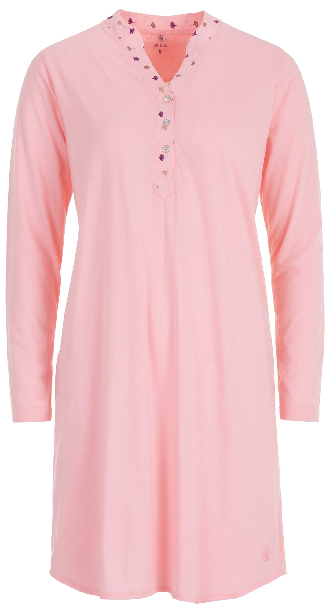 Long-sleeved nightgown - heart lapel collar