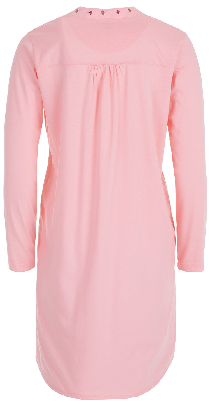 Long-sleeved nightgown - heart lapel collar