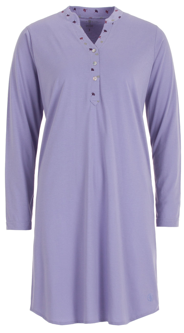 Long-sleeved nightgown - heart lapel collar