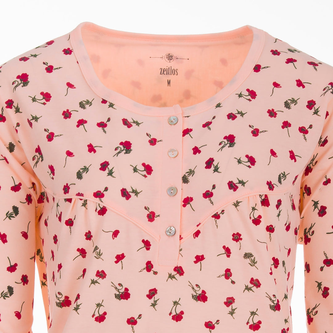 Long sleeve nightgown - floral print M-6XL