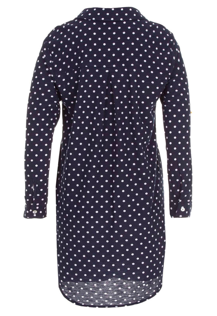Long-sleeved nightgown - lapel collar