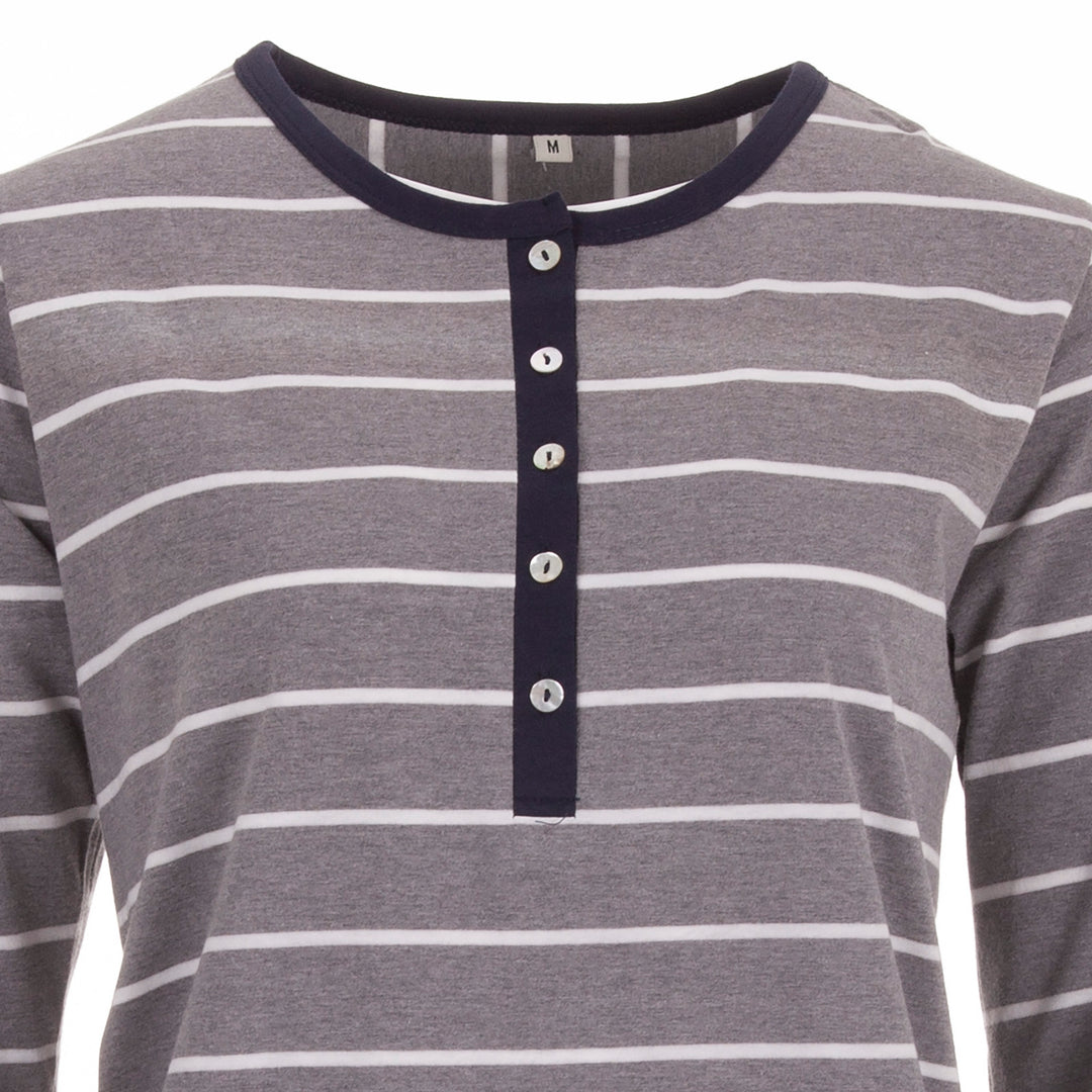 Long-sleeved nightgown - Striped